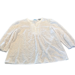 J McLaughlin White Embroidered Blouse Size Extra Large NWT